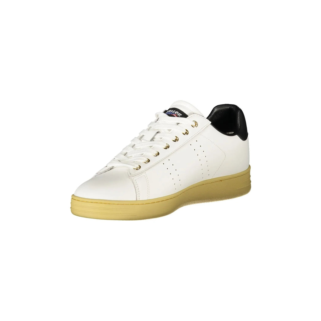 BLAUER Sneakers Uomo Bianche con Lacci e Dettagli in Nero