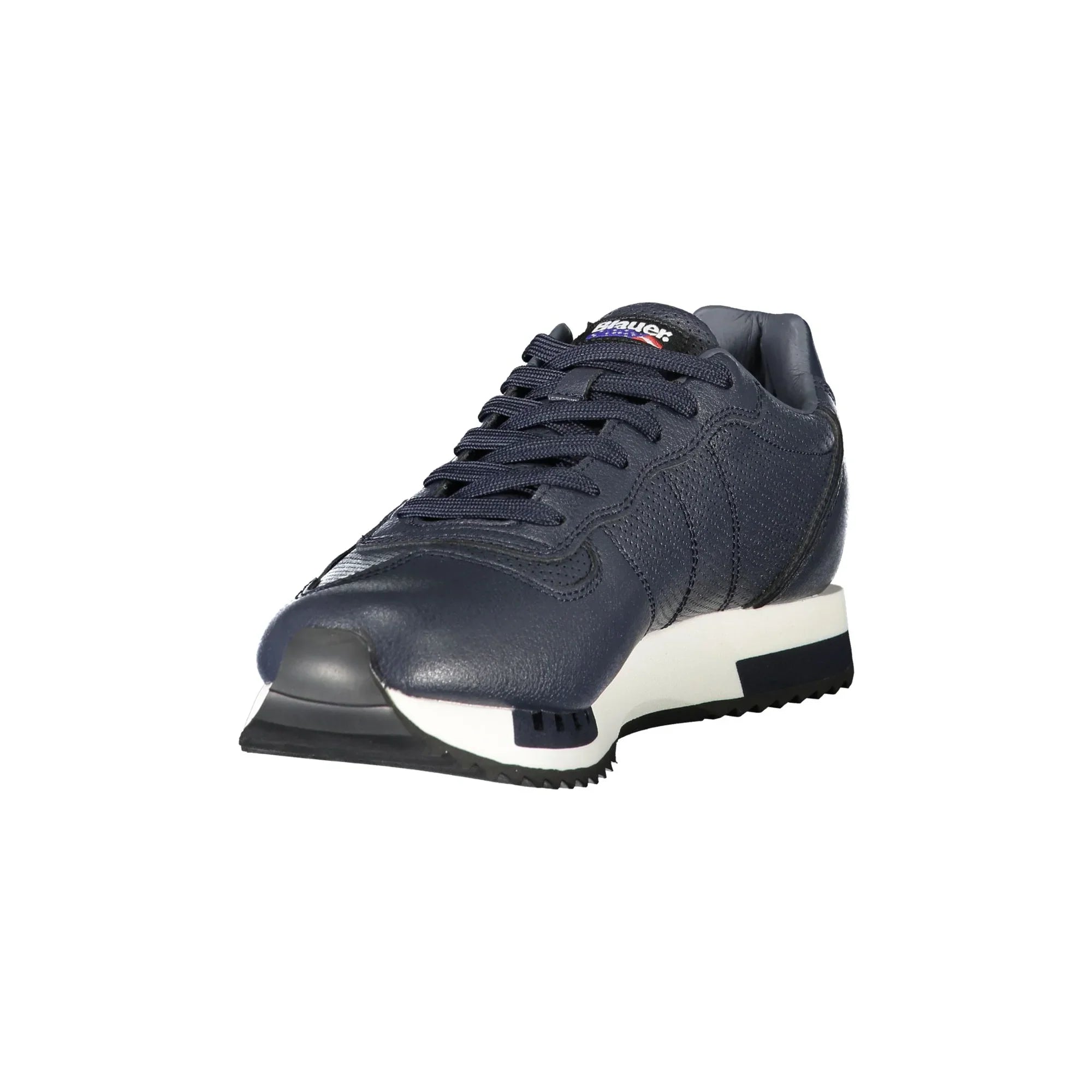 BLAUER Men's Blue Sneakers with Laces and Contrast Details