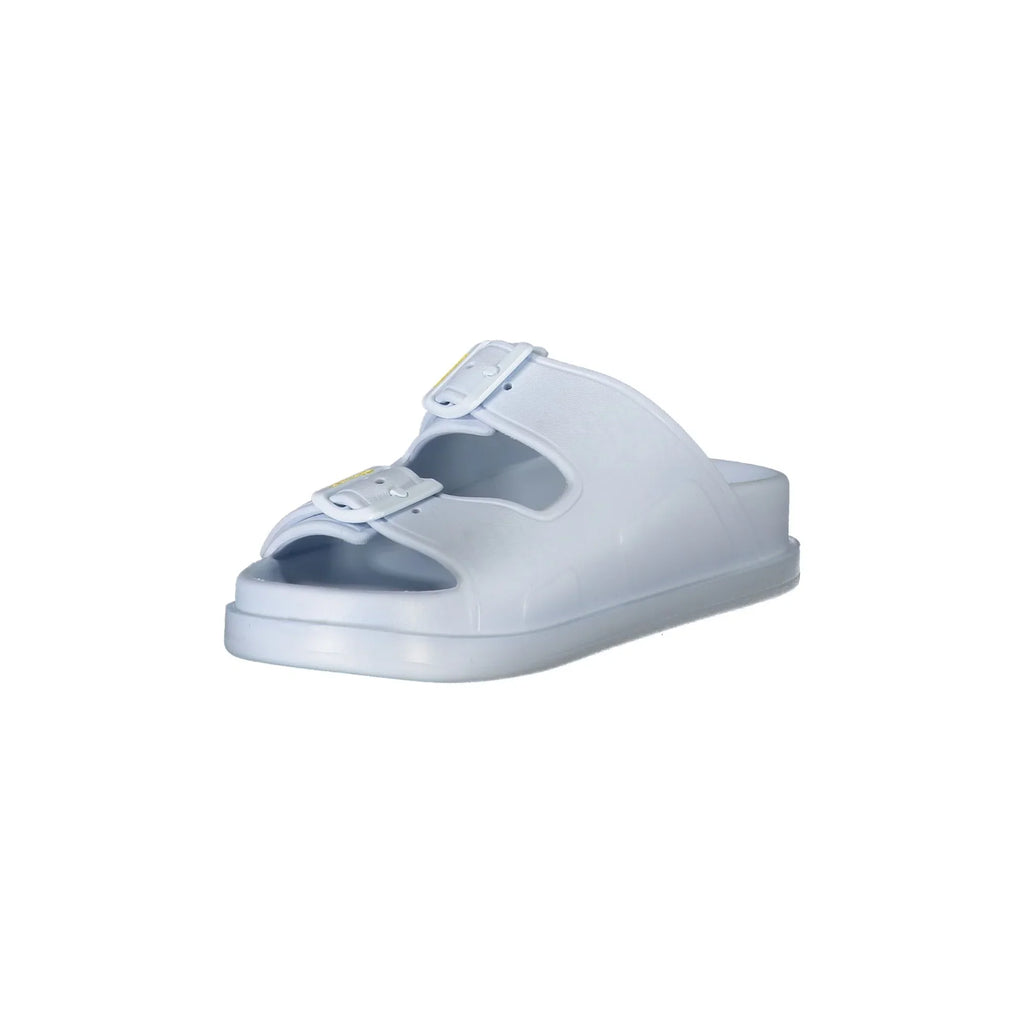 BLAUER Women's Light Blue Slippers with Double Adjustable Buckle