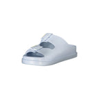 BLAUER Women's Light Blue Slippers with Double Adjustable Buckle