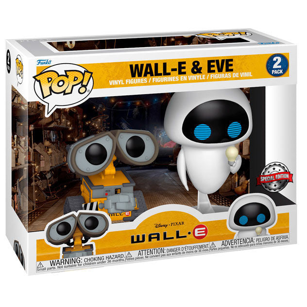 Funko Pop! Disney Pixar - Wall-E 2 Pack Wall-E & Eve Vinyl Figure 9Cm Statuette