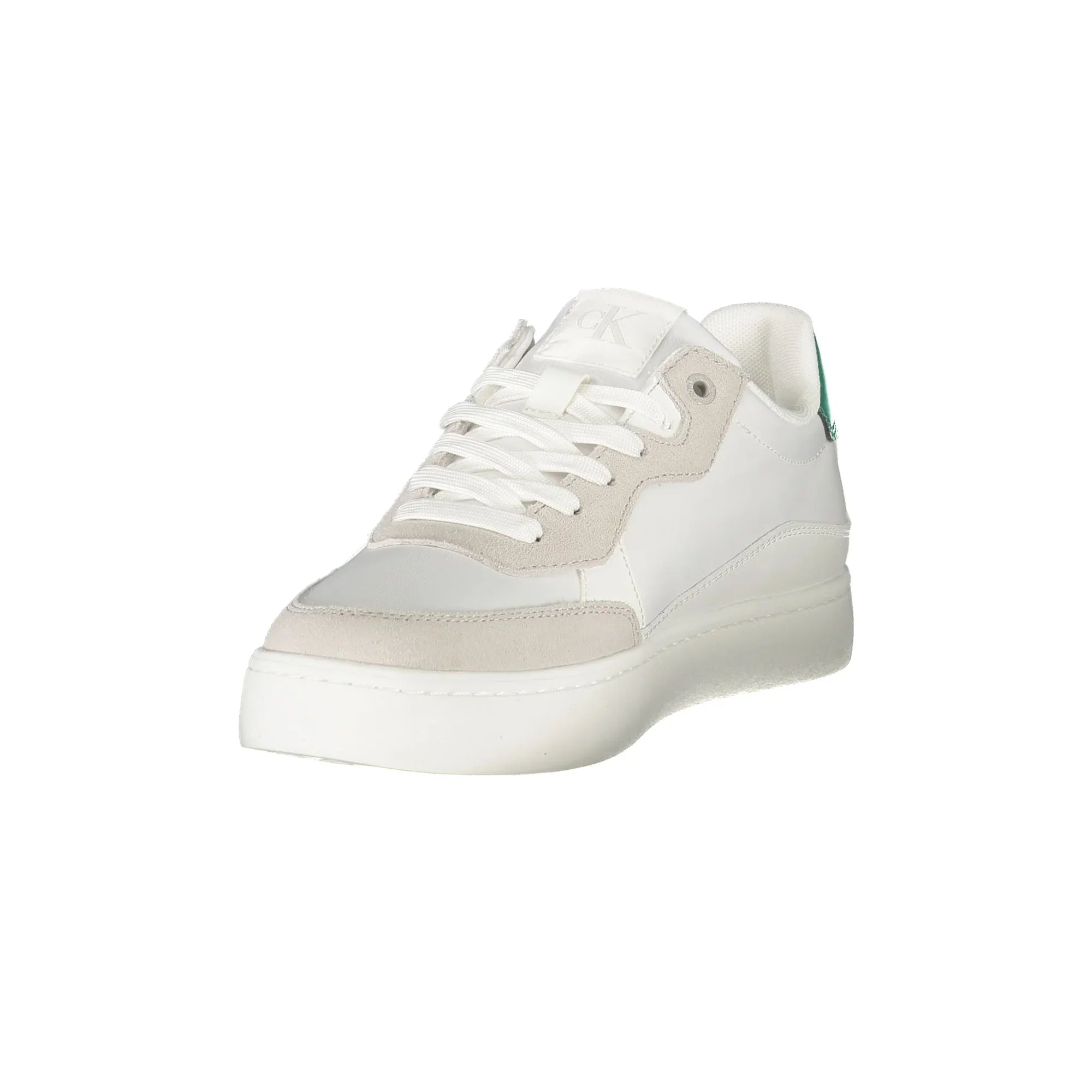 CALVIN KLEIN Men's White Lace-up Sneakers with Details