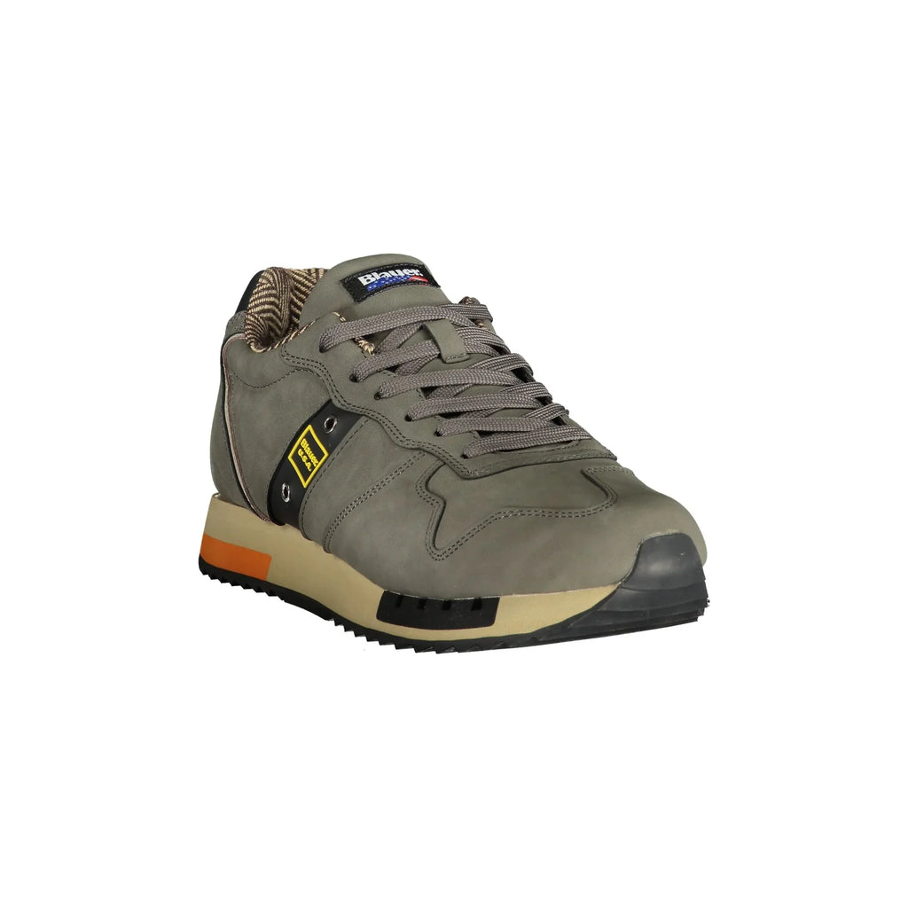 BLAUER Men's Grey Lace-Up Sports Shoes with Removable Insole