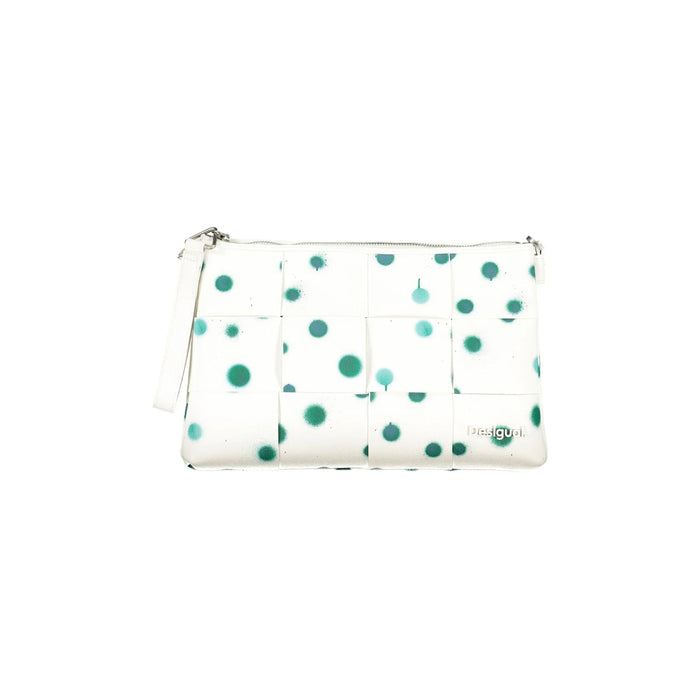 DESIGUAL Women's White Polka Dot Handbag with Shoulder Strap and Chain