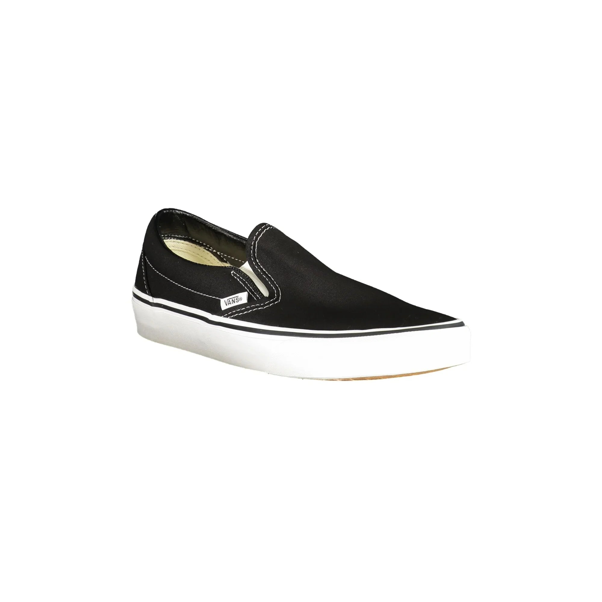 VANS Men's Black Classic Slip-On Shoes with Contrast Details
