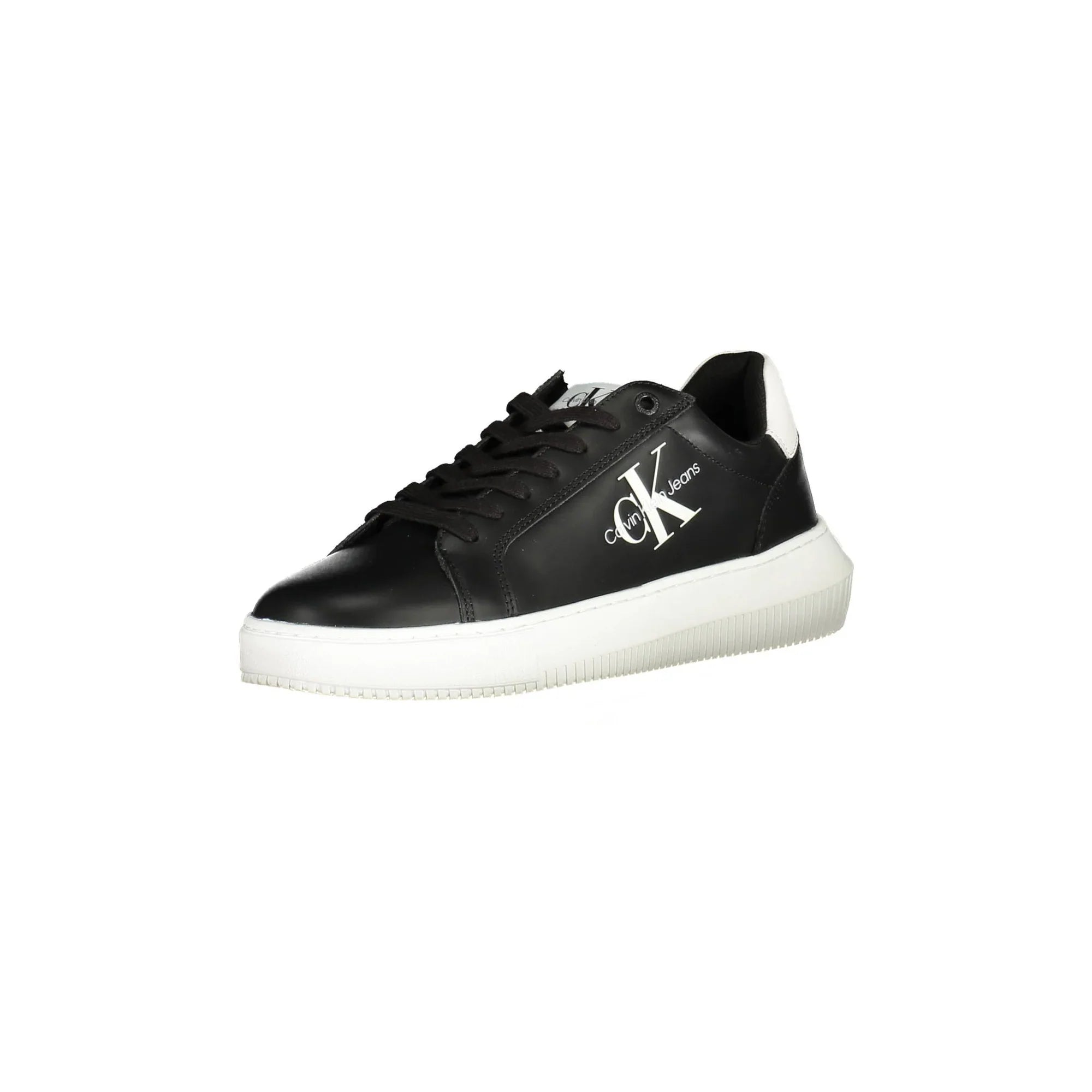 CALVIN KLEIN Men's Black Sneakers with Contrast Details and Logo