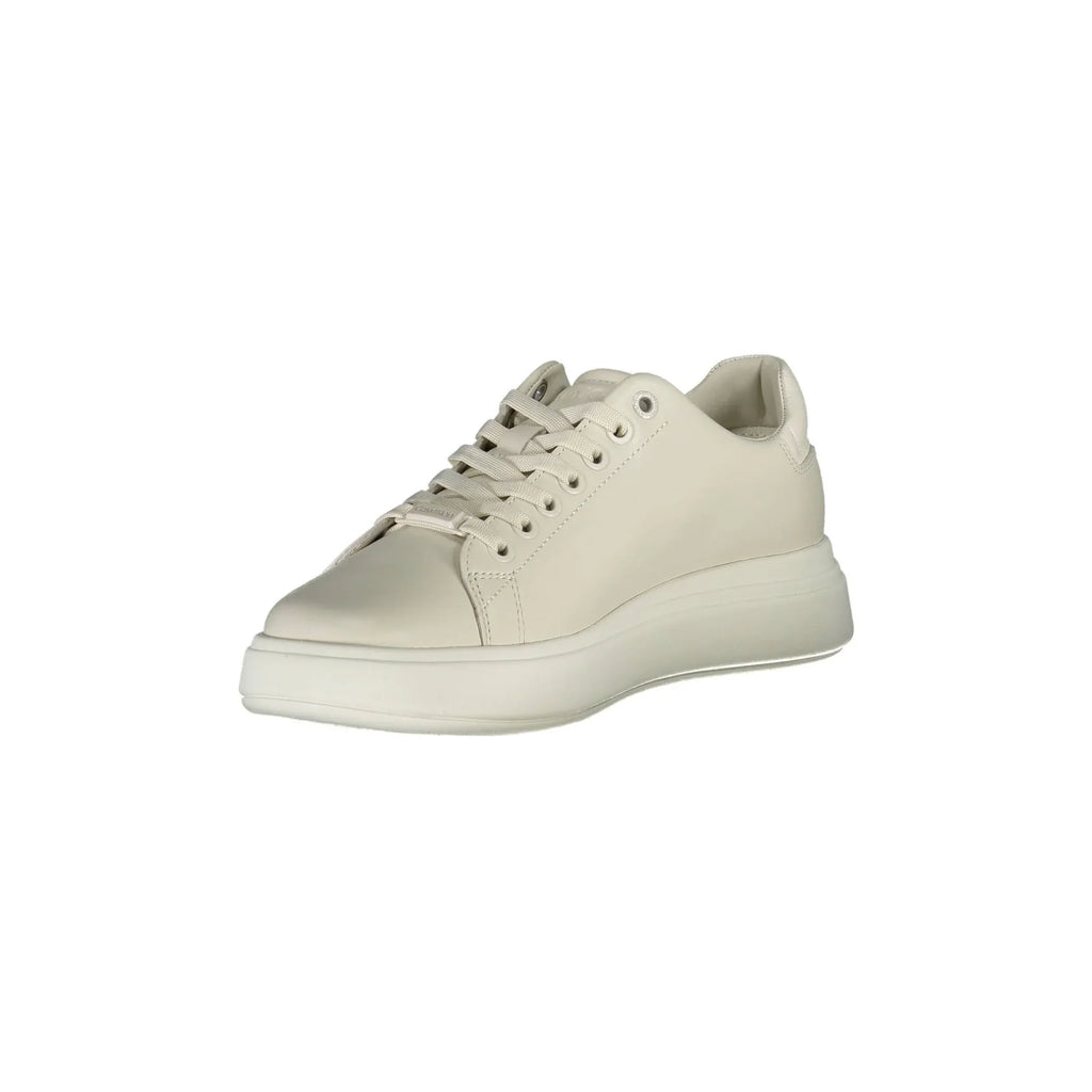 CALVIN KLEIN Scarpe Sneakers Donna Beige con Dettagli a Contrasto