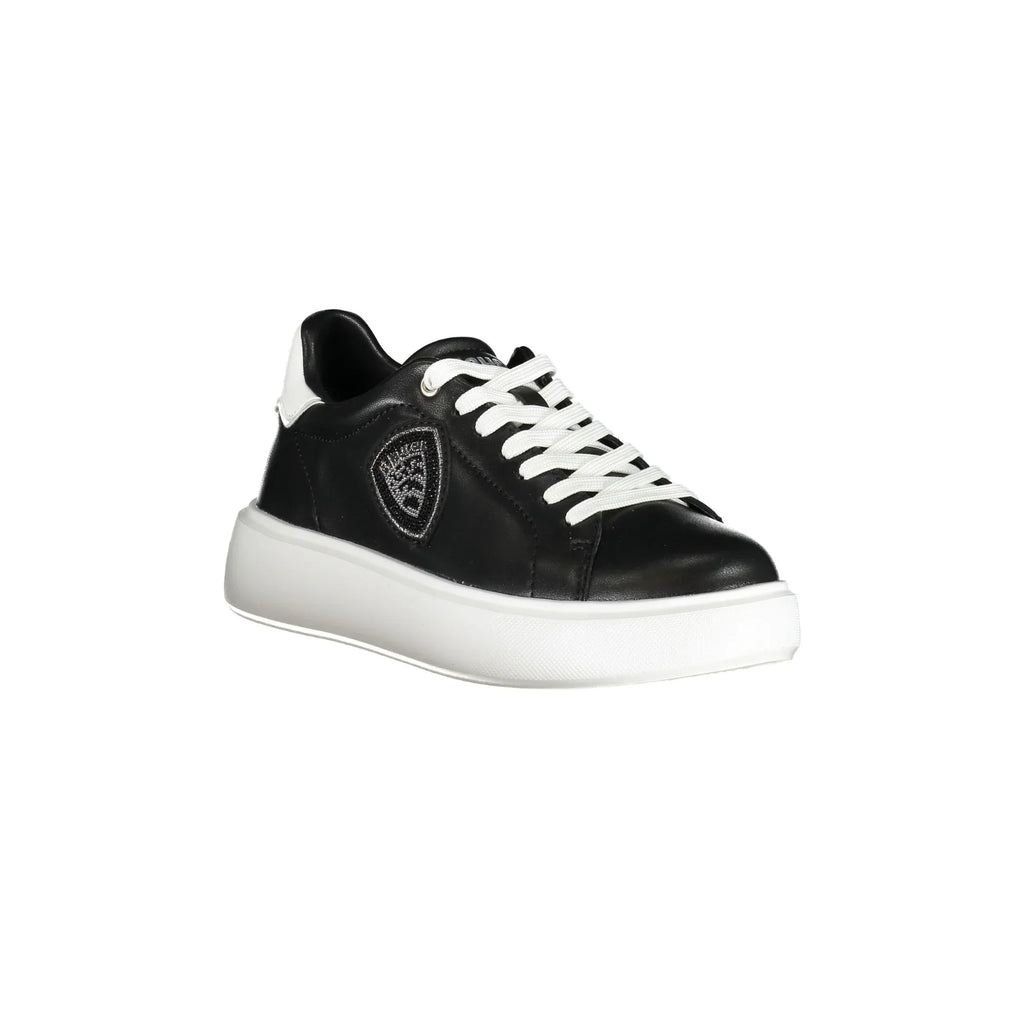 BLAUER Scarpe Sportive Donna Nere con Strass e Dettagli Bianchi
