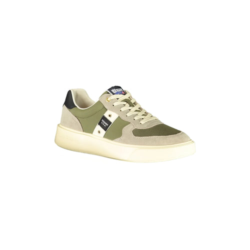 BLAUER Men's Green Sneakers with Contrast Details and Logo