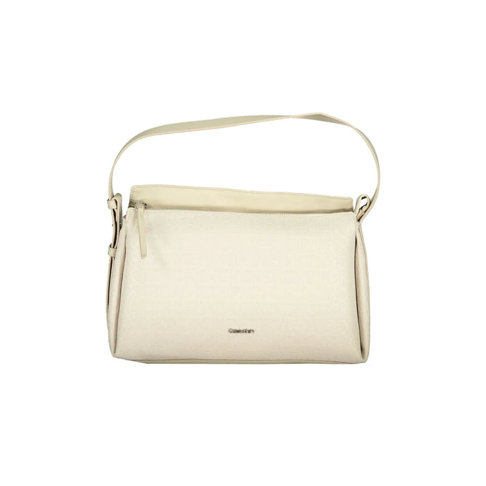 CALVIN KLEIN Women's Beige Shoulder Bag with Adjustable Handle