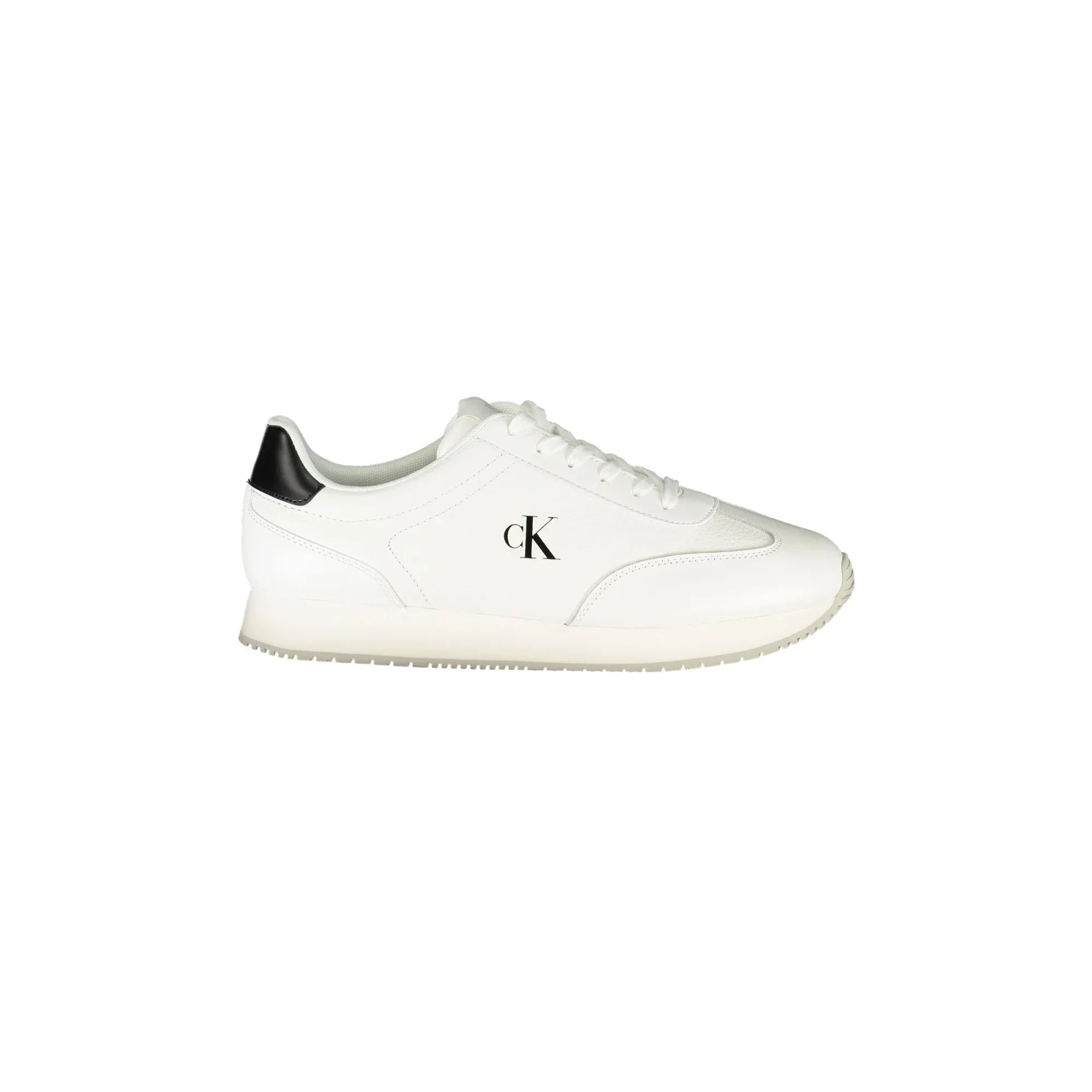 CALVIN KLEIN Men's White Sneakers with Black Details and Logo