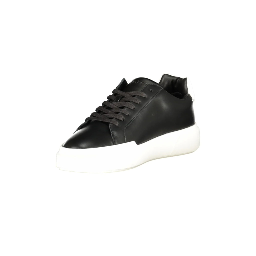 CALVIN KLEIN Sneakers Uomo Nere con Lacci e Dettagli in Bianco