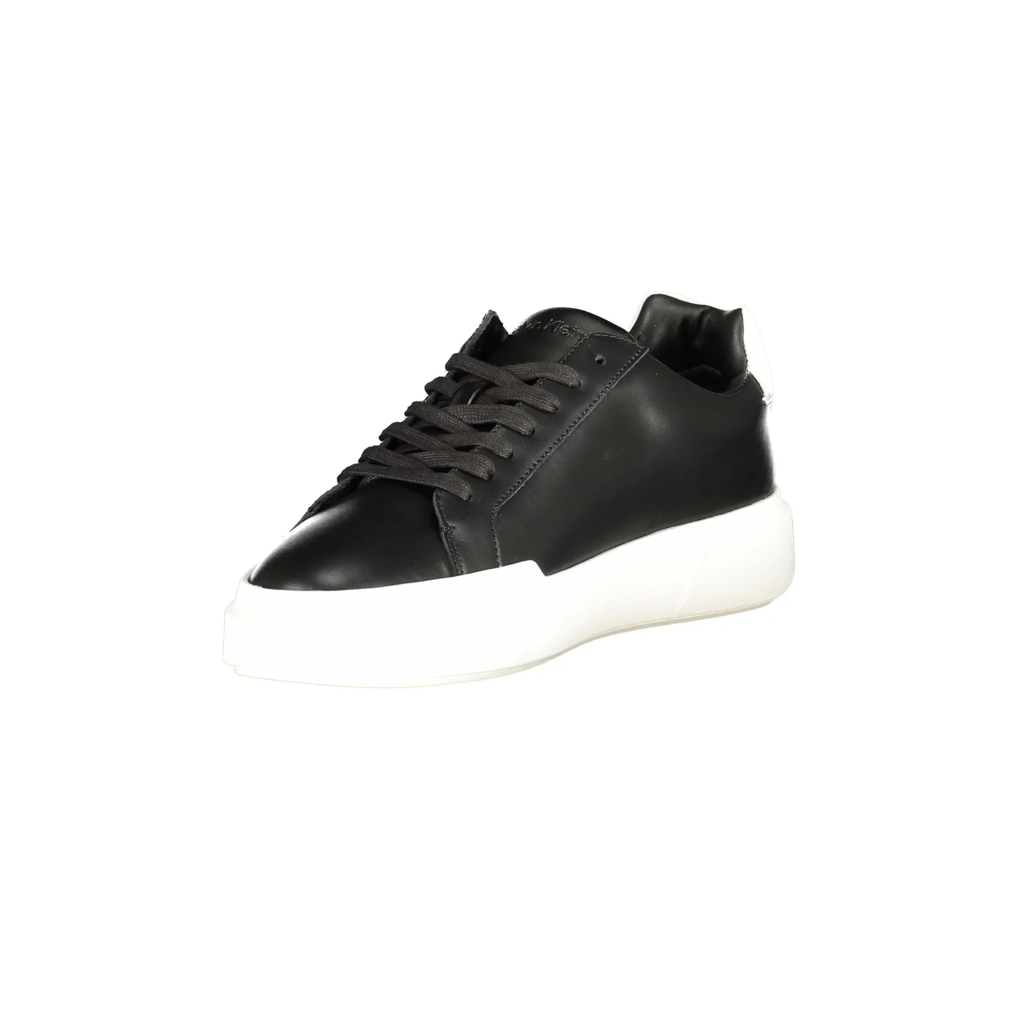 CALVIN KLEIN Men's Black Lace-Up Sneakers with White Details