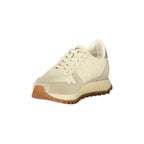 BLAUER Women's Beige Sneakers with Laces and Gold Details