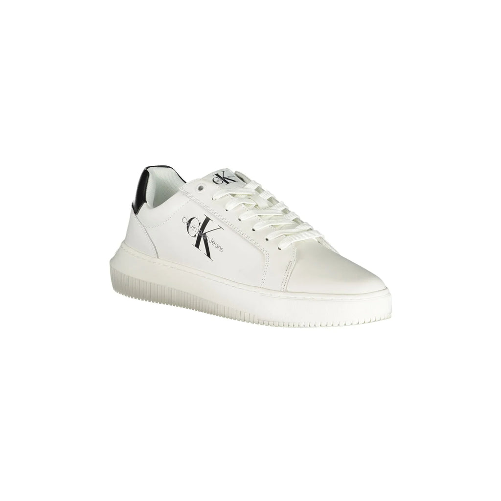 CALVIN KLEIN Scarpe Sneakers Uomo Bianche con Dettagli a Contrasto