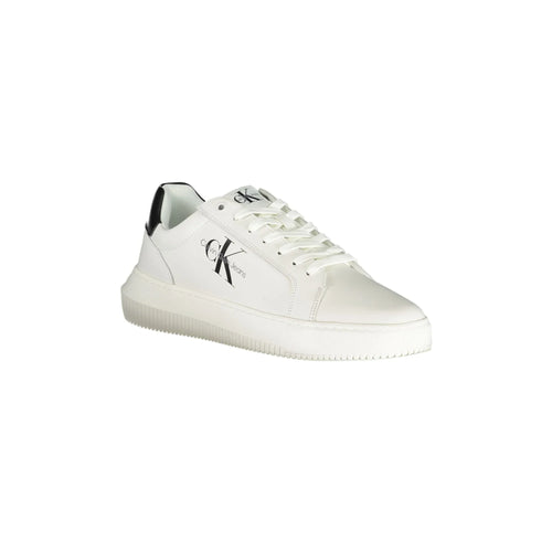 CALVIN KLEIN Men's White Sneakers with Contrast Details