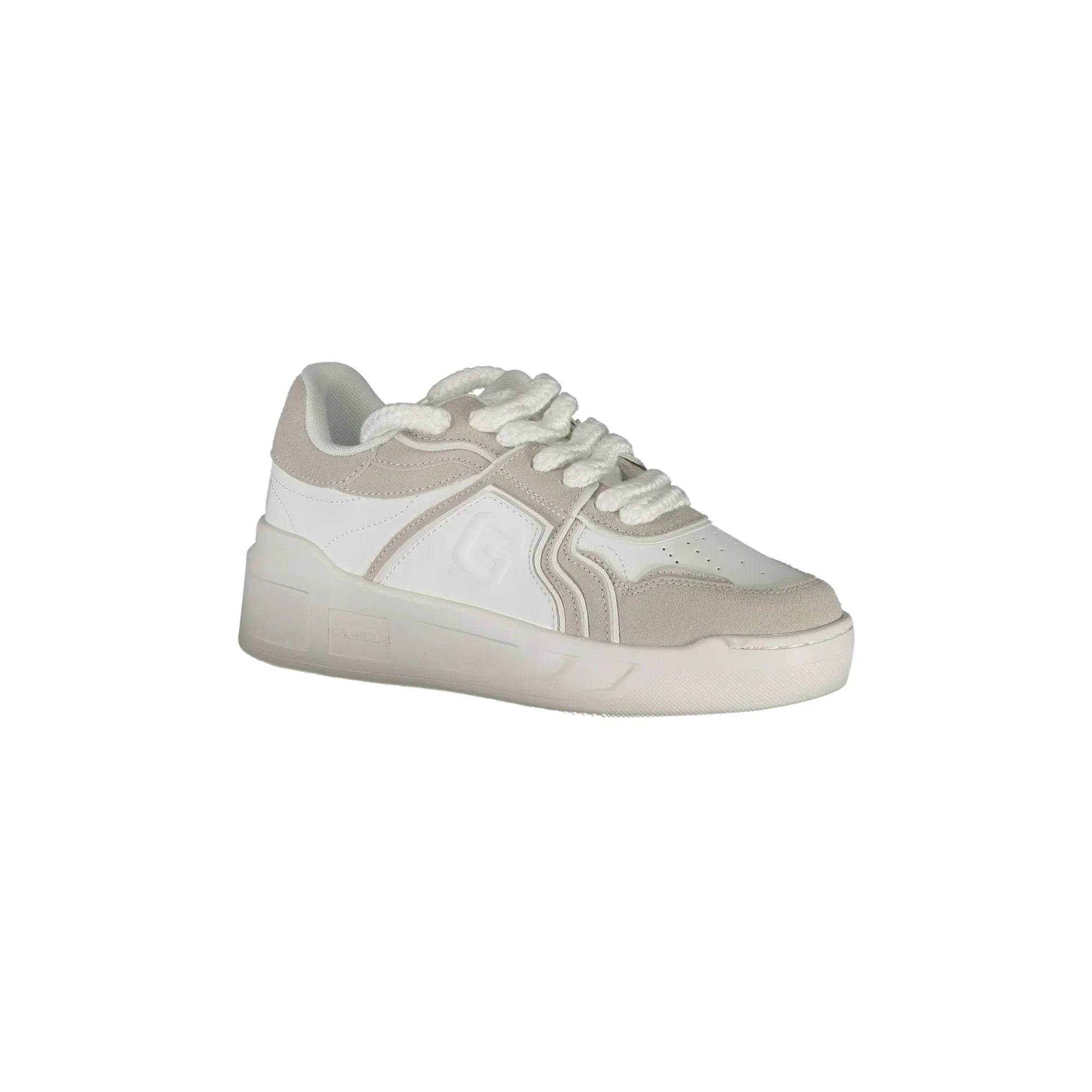 GAELLE PARIS Women's White Sneakers with Contrast Details
