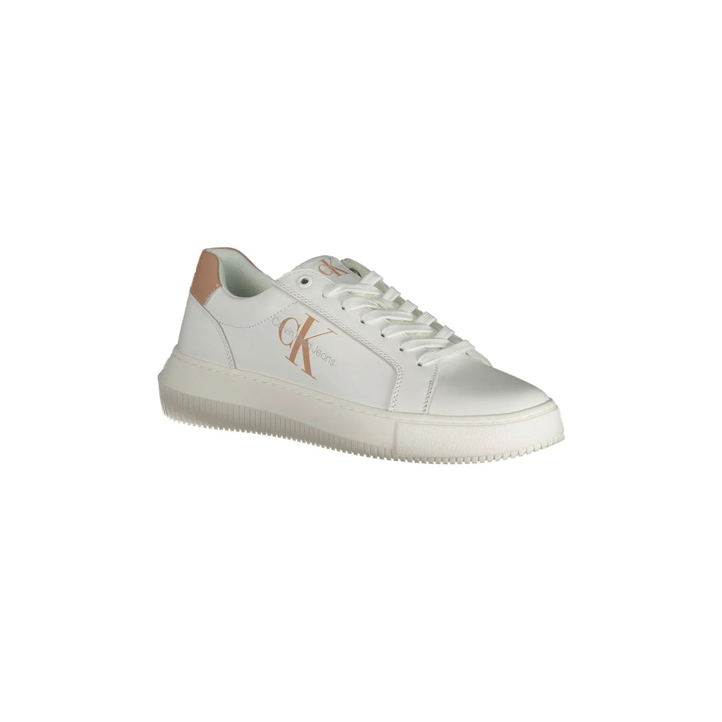 CALVIN KLEIN Scarpe Sportive Donna Bianche con Dettagli Rosa