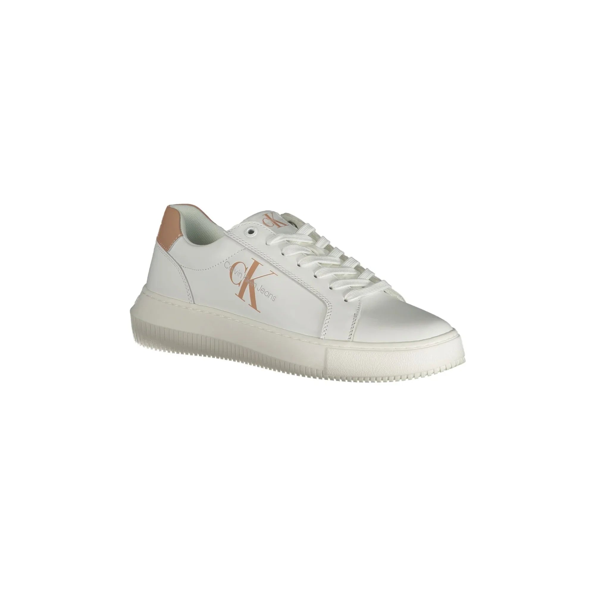 CALVIN KLEIN Women's White Athletic Shoes with Pink Details