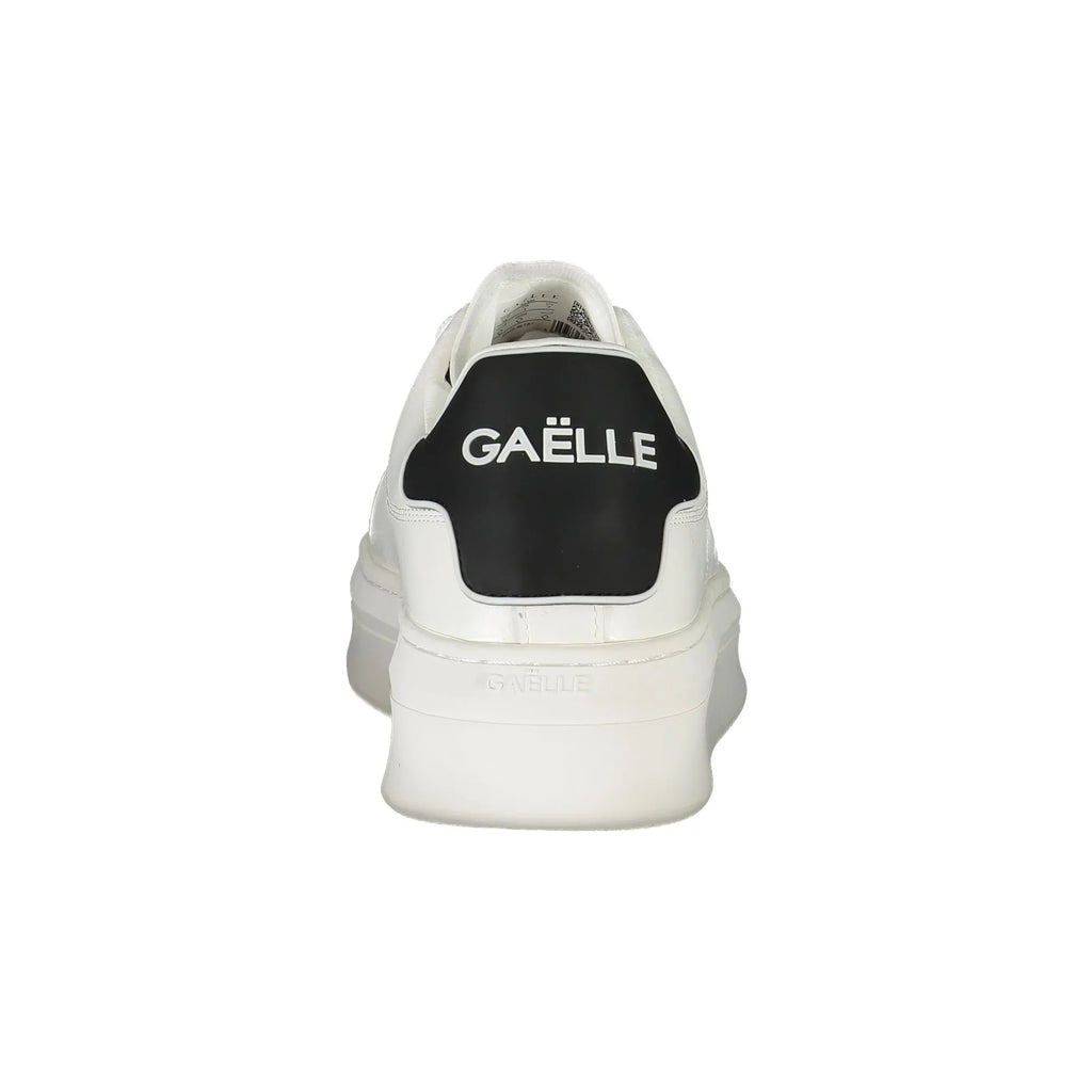 GAELLE PARIS Women's White Lace-Up Sneakers with Logo