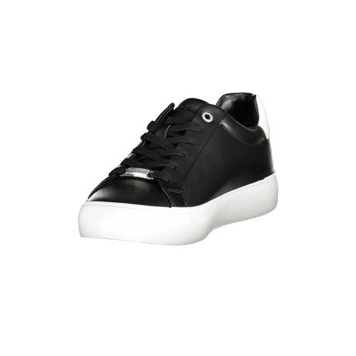 CALVIN KLEIN Women's Black Sneakers with Contrast Details and Logo