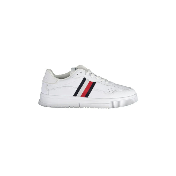TOMMY HILFIGER Men's White Embroidered Logo Sneakers