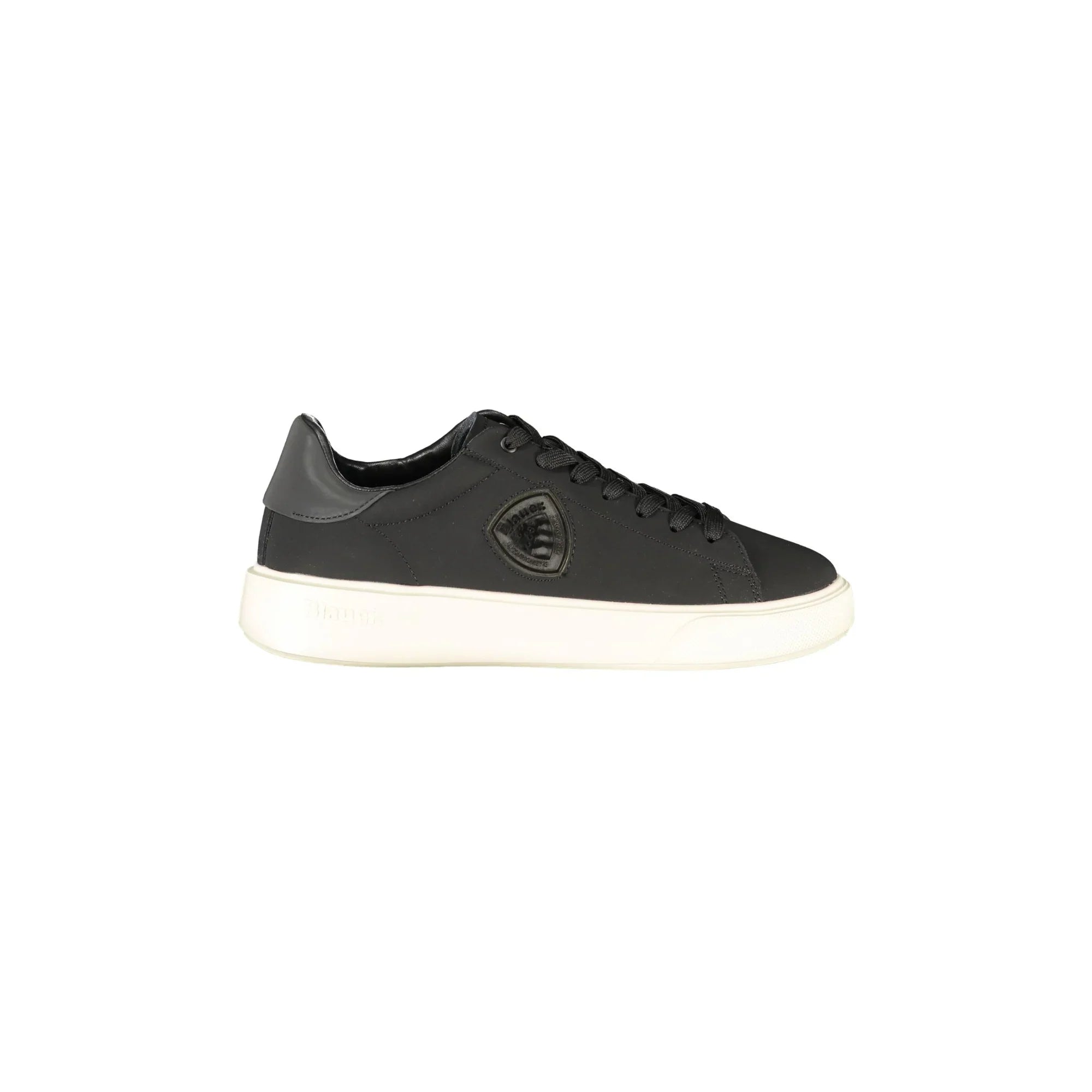 BLAUER Men's Black Sneakers with Laces and Contrast Details