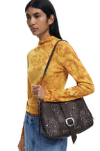 DESIGUAL Women's Brown Poker Face Posadas Bag with Studs