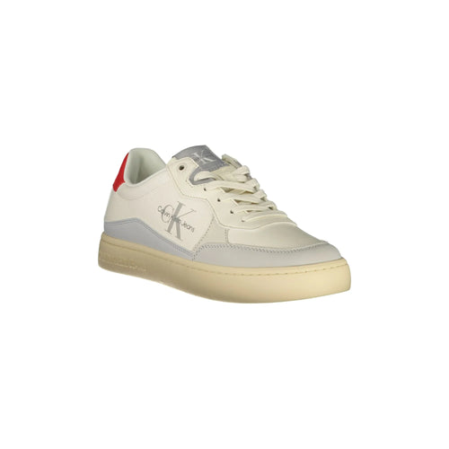 CALVIN KLEIN Men's White Lace-up Sneakers with Logo