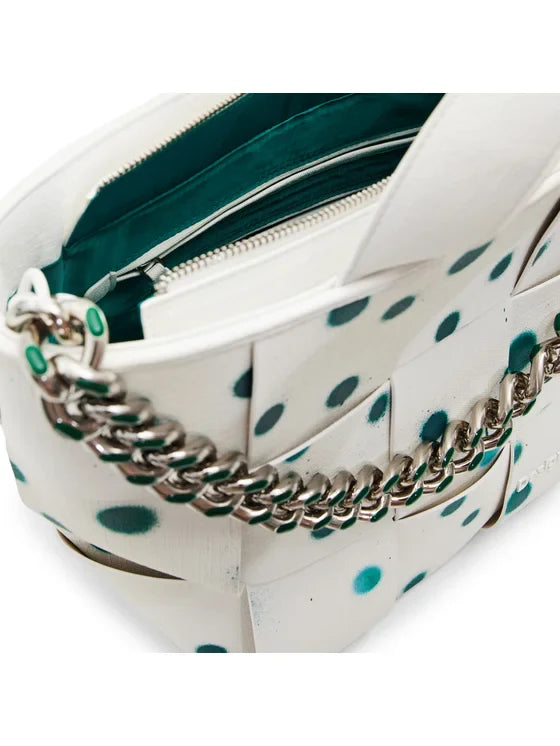 DESIGUAL Women's White Hand and Shoulder Bag with Chain Strap