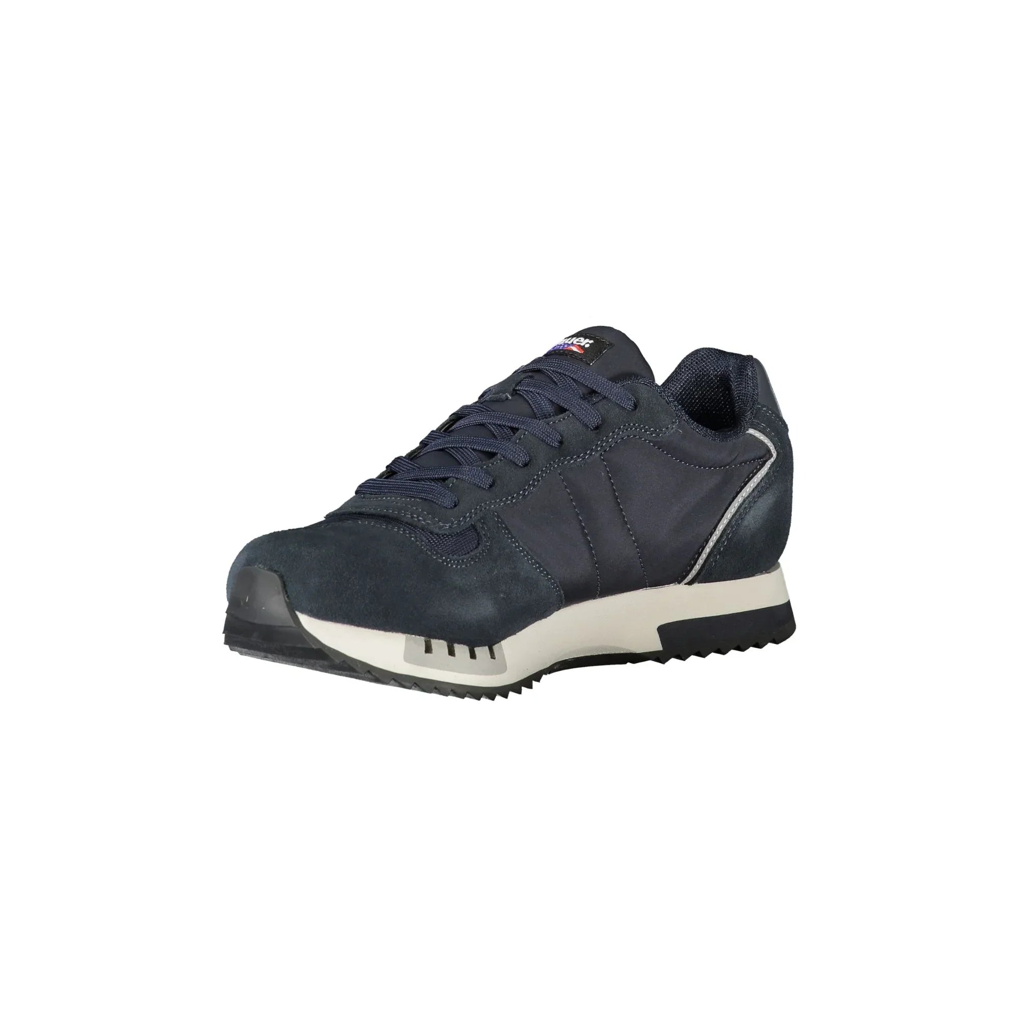 BLAUER Men's Blue Sneakers with Laces and Contrast Details