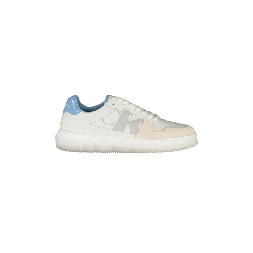 CALVIN KLEIN Scarpe Sportive Uomo Bianche con Dettagli a Contrasto