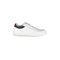 TOMMY HILFIGER Scarpe Sneakers Uomo Bianche in Pelle con Dettagli a Contrasto