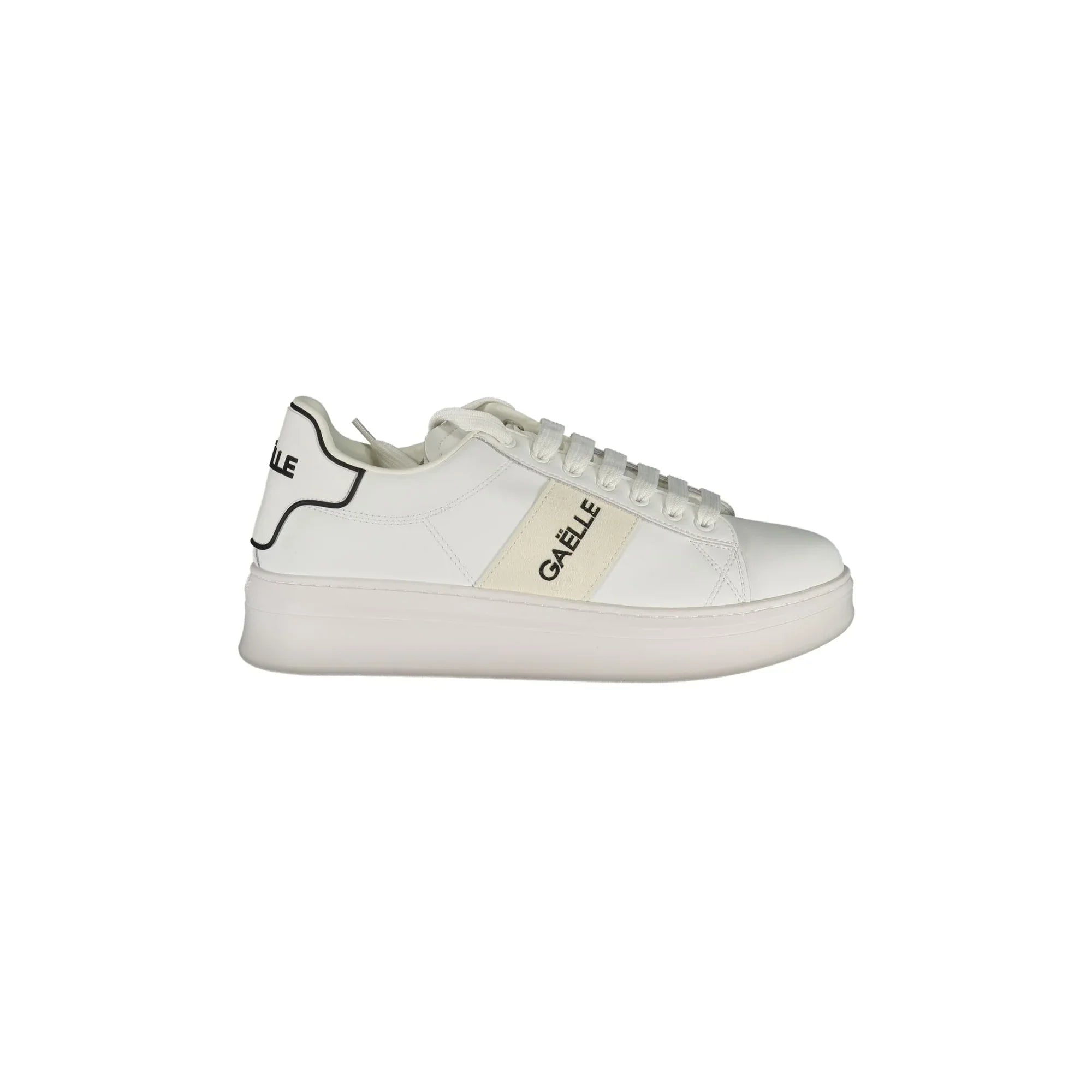 GAELLE PARIS Men's White Sneakers with Contrast Details