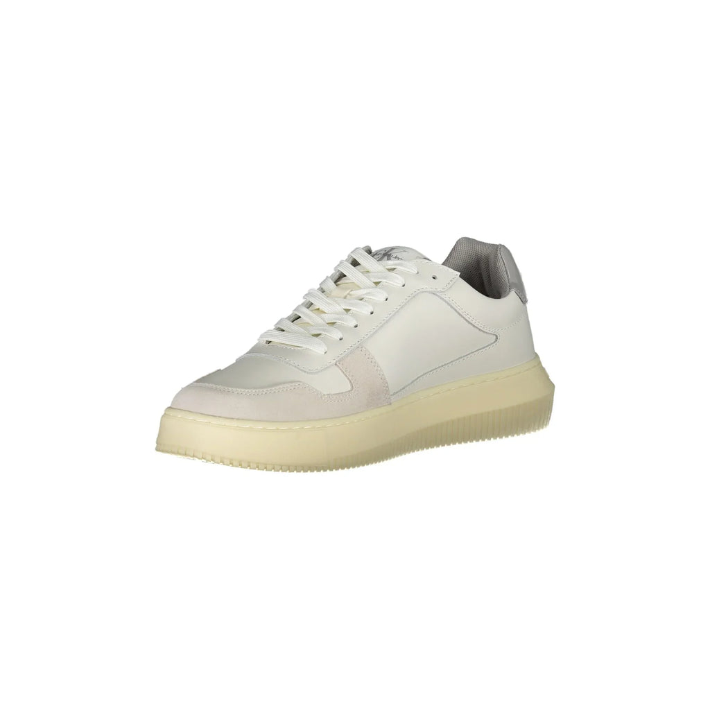 CALVIN KLEIN Scarpe Sneakers Uomo Bianche con Dettagli a Contrasto