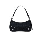 DESIGUAL Women's Black Embroidered Patch Alsacia Shoulder Bag