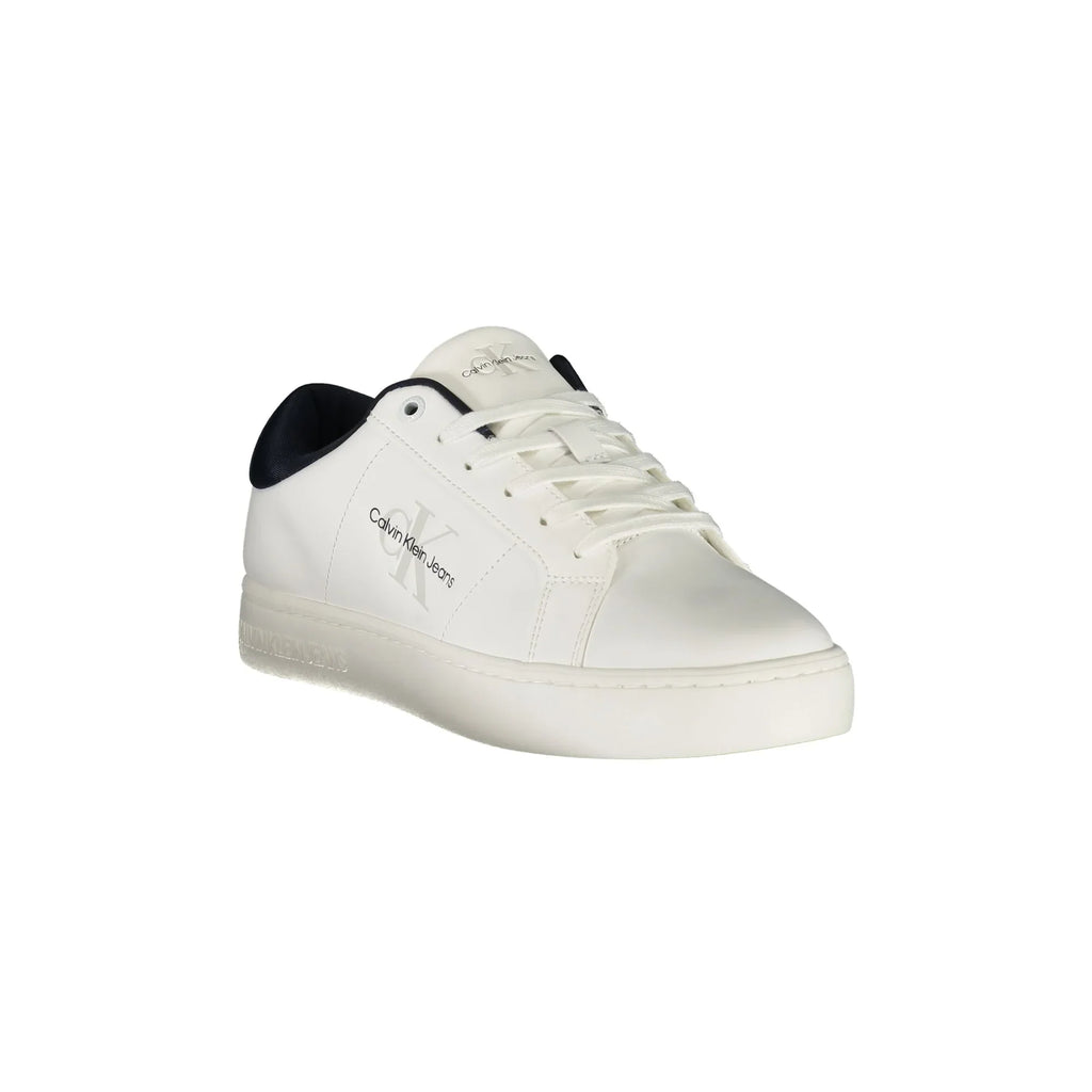 CALVIN KLEIN Scarpe Sneakers Uomo Bianche con Dettagli Blu