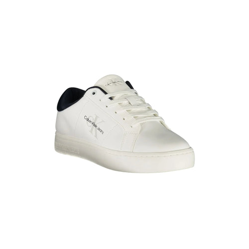 CALVIN KLEIN Men's White Sneakers with Blue Details