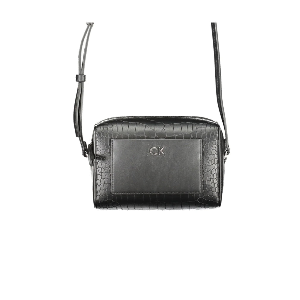 CALVIN KLEIN Women's Black Crossbody Bag with Zip and Contrast Details