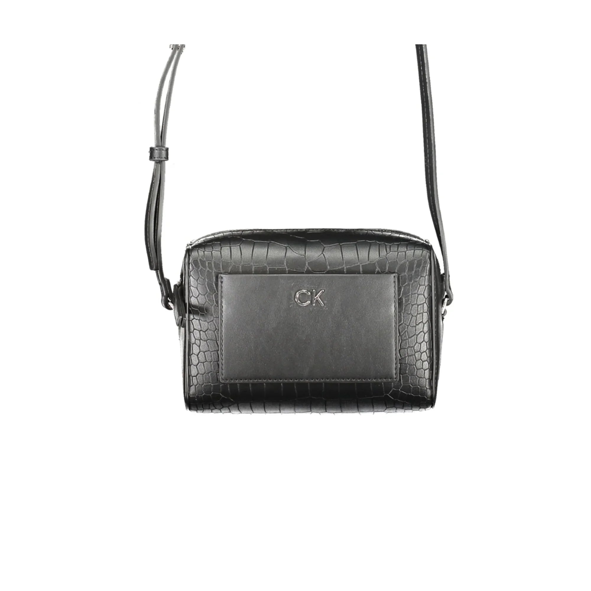 CALVIN KLEIN Women's Black Crossbody Bag with Zip and Contrast Details