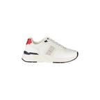 BLAUER Sneakers Uomo Bianche con Lacci e Dettagli a Contrasto