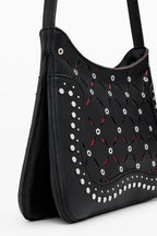 DESIGUAL Borsa Donna Nera a Tracolla Yankee Manaos con Borchie