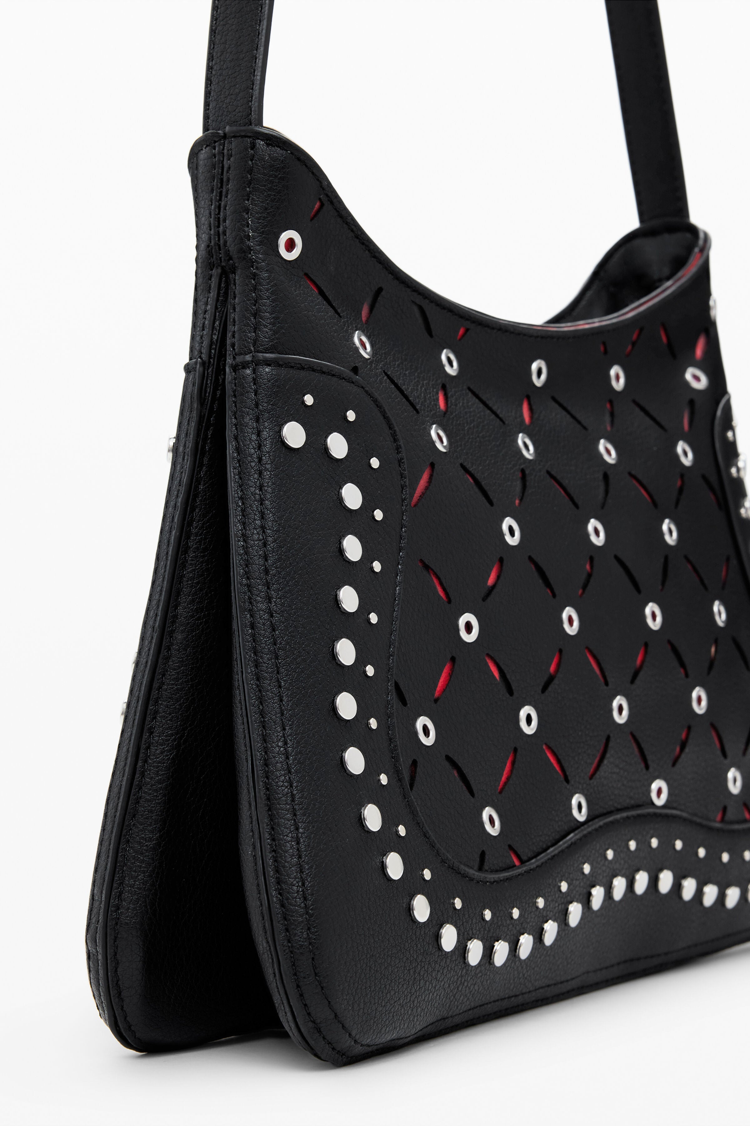 DESIGUAL Borsa Donna Nera a Tracolla Yankee Manaos con Borchie