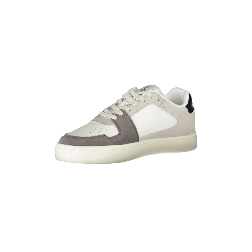 CALVIN KLEIN Scarpe Sneakers Uomo Bianche con Dettagli Neri e Verdi