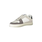 CALVIN KLEIN Scarpe Sneakers Uomo Bianche con Dettagli Neri e Verdi
