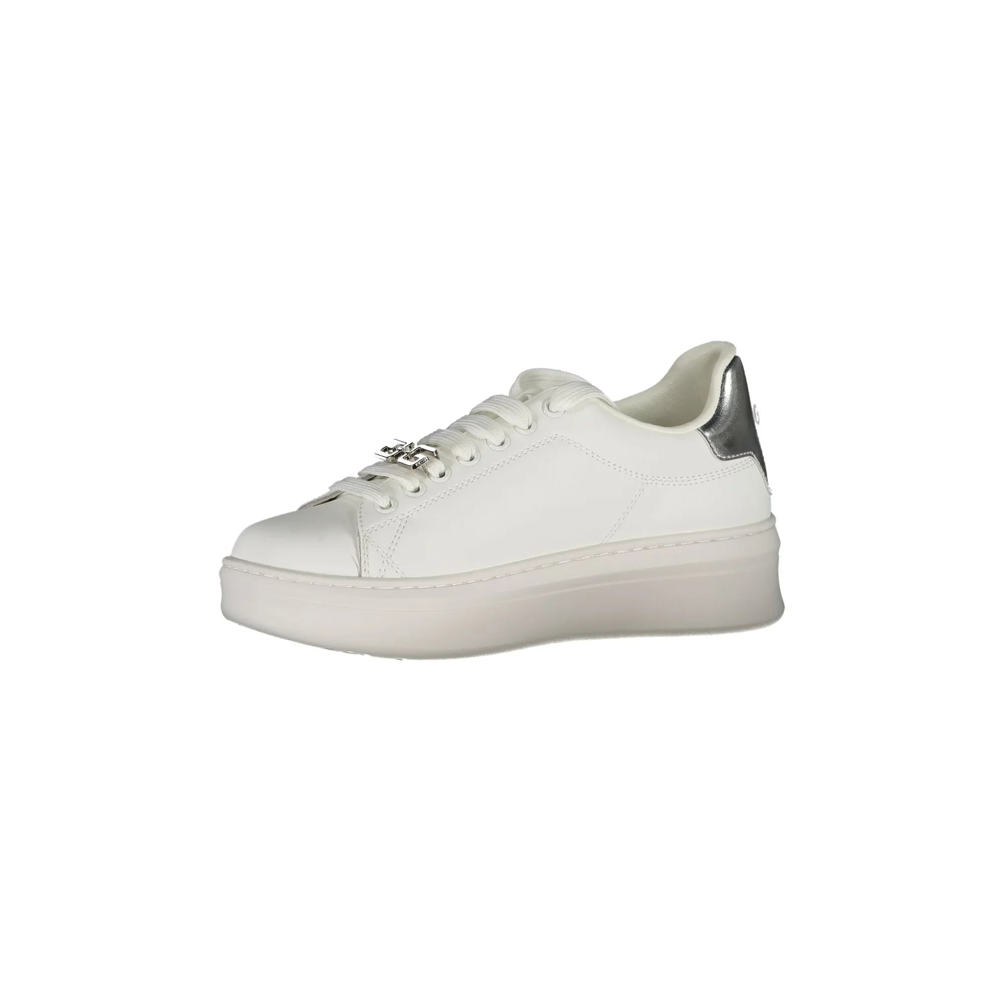 GAELLE PARIS Women's White Sneakers with Double Logo Lace and Logo