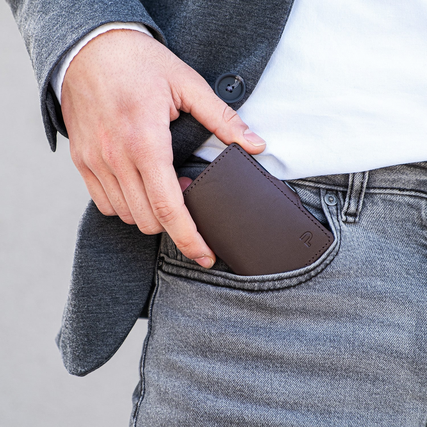 KLIK Mini with Coin Pocket Brown Leather