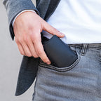 KLIK Mini with Coin Pocket Black Leather