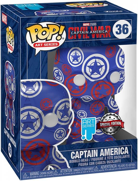 Funko Pop ! Tees Marvel Captain America 36 Art Series Special Edition T-Shirt M