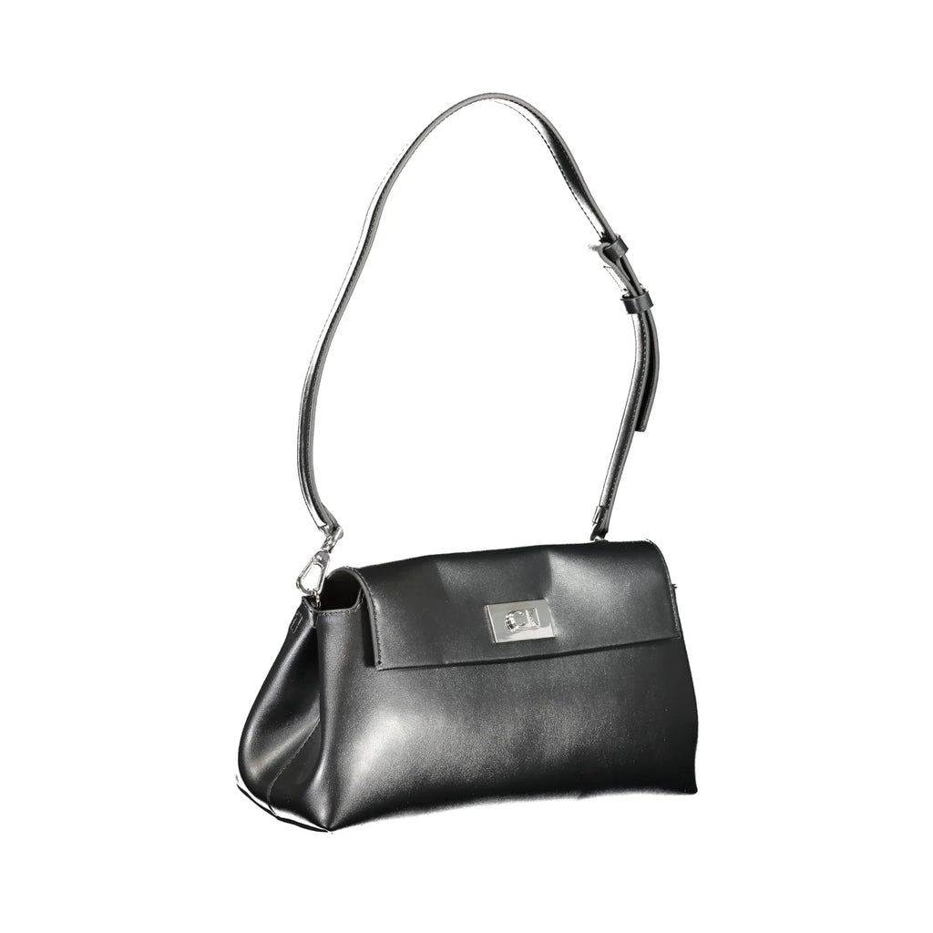 CALVIN KLEIN Women's Black Shoulder Bag with Snap Closure